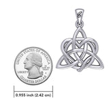 Elegance: Sterling Silver Enchanted Magic Celtic Triquetra Heart Pendant - TPD6195 by Peter Stone