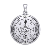 The Seal of Trishul Om Swastik Silver Pendant TPD7004