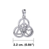 Peace, Love and Recovery in Borromean rings Silver Pendant TPD7008