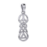 Peace, Celtic Heart and Recovery Silver Pendant TPD7009