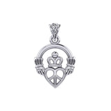 Claddagh with Peace Silver Pendant TPD7025