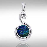 Spiral Cabochon Silver Pendant TPD717 - Jewelry