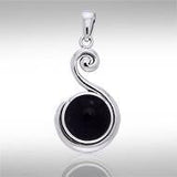 Spiral Cabochon Silver Pendant TPD717 - Jewelry