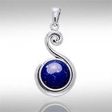 Spiral Cabochon Silver Pendant TPD717 - Jewelry