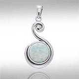 Spiral Cabochon Silver Pendant TPD717 - Jewelry