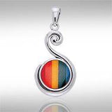 Spiral Cabochon Silver Pendant TPD717 - Jewelry