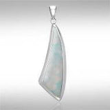 Trillion Cabochon Silver Pendant TPD718 - Jewelry