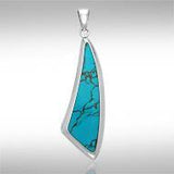 Trillion Cabochon Silver Pendant TPD718 - Jewelry