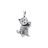 Standing Kitty Silver Pendant