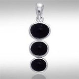 Tiered Cabochon Silver Pendant TPD738 - Jewelry