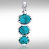 Tiered Cabochon Silver Pendant TPD738 - Jewelry