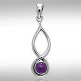 Infinity Cabochon Silver Pendant TPD739 - Jewelry