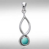 Infinity Cabochon Silver Pendant TPD739 - Jewelry