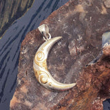 Spiral Crescent Moon Pendant TPV3411 - Jewelry