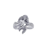 White Mermaid Sterling Silver Ring TR3356