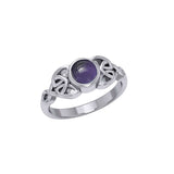 Celtic Knotwork Sterling Silver Ring and Gem TR3576