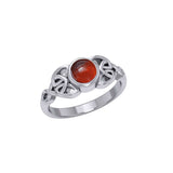 Celtic Knotwork Sterling Silver Ring and Gem TR3576