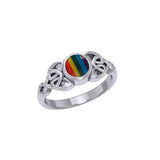 Celtic Knotwork Sterling Silver Ring and Gem TR3576