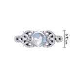 Celtic Knotwork Sterling Silver Ring and Gem TR3576