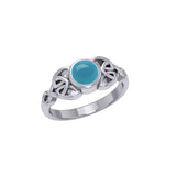Celtic Knotwork Sterling Silver Ring and Gem TR3576