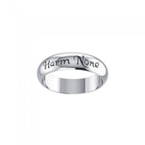 Harm None Inscribed Band Sterling Silver Ring TR3788