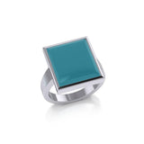 Square Inlaid Stone Ring TR3837