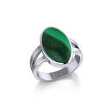 Large Oval Inlaid Stone Ring TR3856 - Jewelry