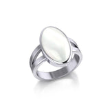 Large Oval Inlaid Stone Ring TR3856 - Jewelry