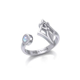 Small Silver Goddess Ring with Gemstone TRI1801 - Jewelry