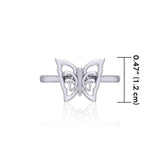 Small Butterfly Silver Ring TRI1866 - Jewelry