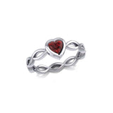 Heart on Braid Silver Ring TRI1924 - Jewelry