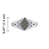 Celtic Trinity Knot Ring with Gemstones TRI1951 - Jewelry