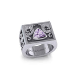 The Recovery with Fleur de lis Silver Signet Men Ring TRI1982 - Jewelry