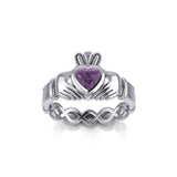 Claddagh with Gemstone Silver Ring TRI2104 - Jewelry