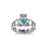 Claddagh with Gemstone Silver Ring TRI2104 - Jewelry