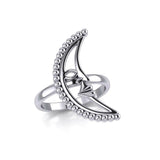 Crescent Moon Silver Ring TRI2126