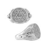 Angel Talisman Occult Large Sterling Silver Ring TRI2153 - Jewelry