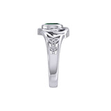 Celtic Knotwork Heart Ring With Gemstone TRI2380