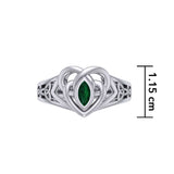 Celtic Knotwork Heart Ring With Gemstone TRI2380