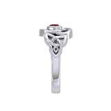 Celtic Knotwork Heart Ring With  Heart Gemstone TRI2381