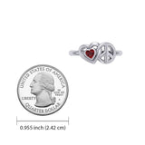 Heart and Peace Silver Ring With Heart Gemstone TRI2405