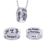 Sigil of the Archangel Sachiel Ring with Chain TSE674