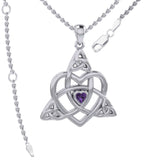 Celtic Heart Birthstone Trinity Silver Pendant TPD5990