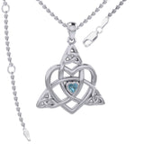 Celtic Heart Birthstone Trinity Silver Pendant TPD5990