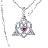 Celtic Heart Birthstone Trinity Silver Pendant TPD5990