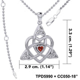 Celtic Heart Birthstone Trinity Silver Pendant TPD5990