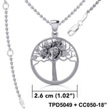 Tree of Life with Roses Silver Pendant TPD5049