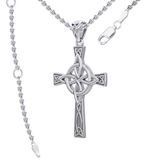 Celtic Cross with Four Point Knot Silver Pendant TPD5811