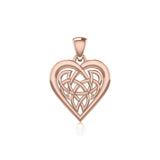 Celtic Knot Heart Rose Gold Pendant UPD3015