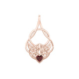 Celtic Knotwork Rose Gold Pendant with Heart Gemstone UPD5292